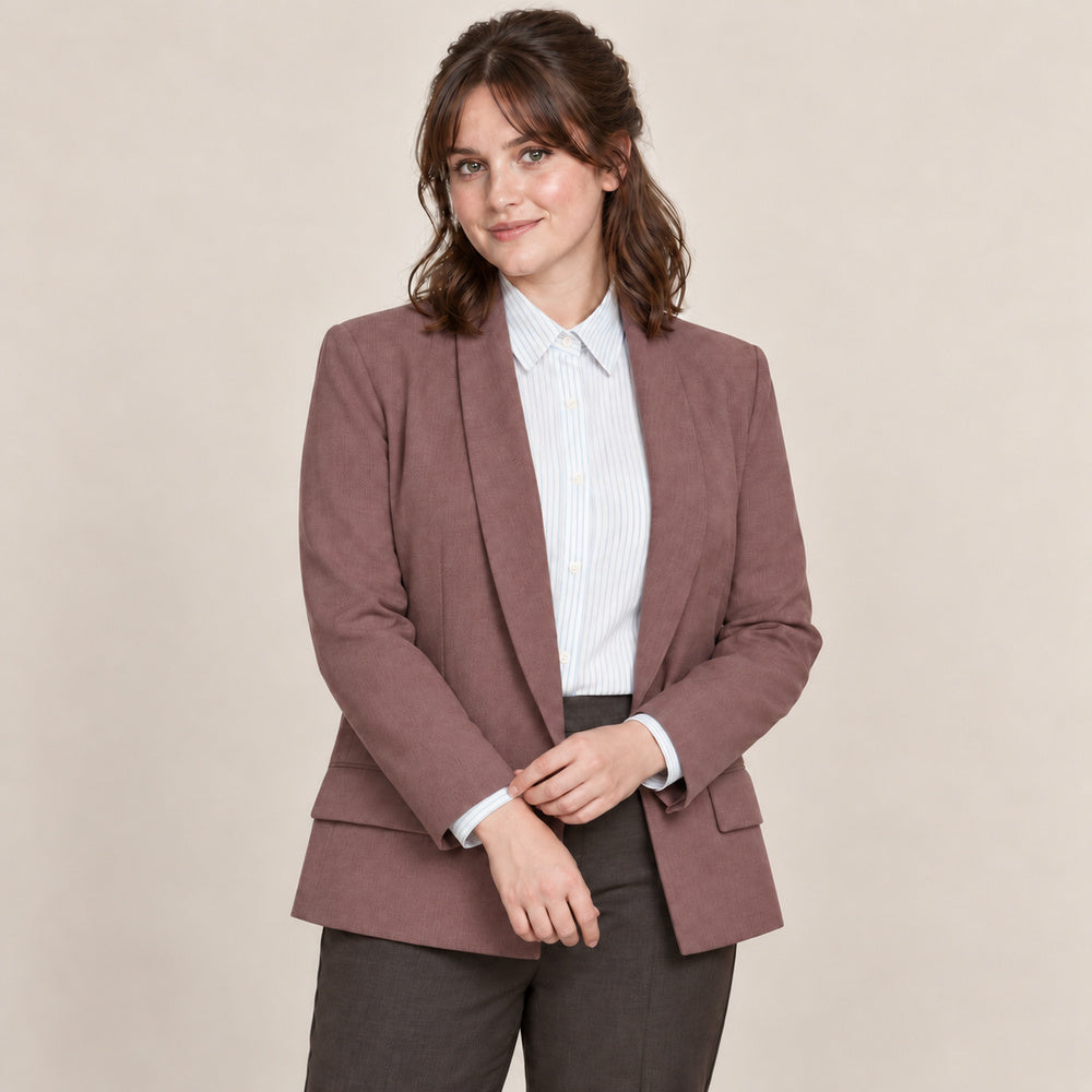 Women’s Plus Size Dusty Rose Shawl Collar Blazer
