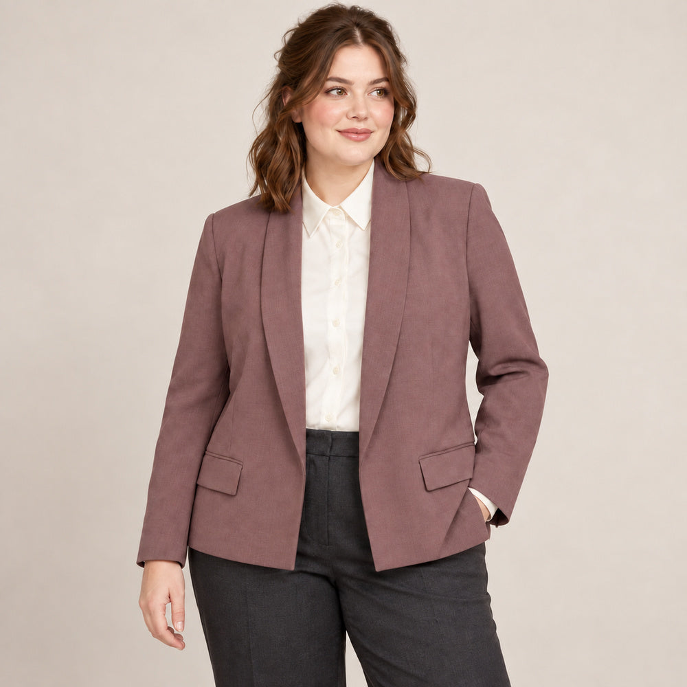 Women’s Plus Size Dusty Rose Shawl Collar Blazer
