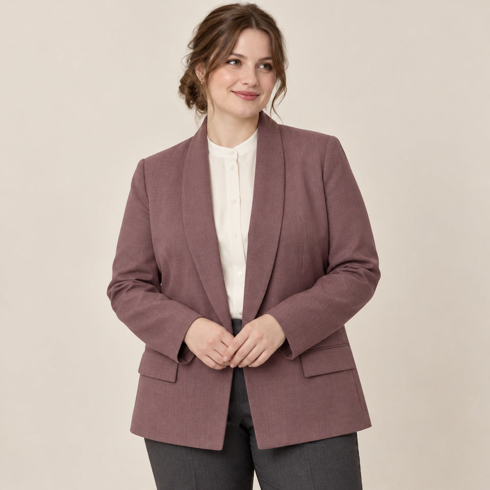 Women’s Plus Size Dusty Rose Shawl Collar Blazer