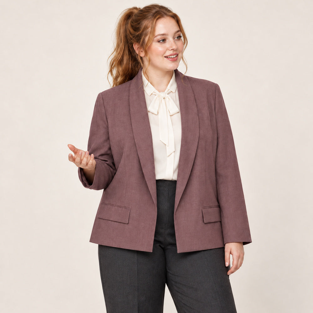 Women’s Plus Size Dusty Rose Shawl Collar Blazer