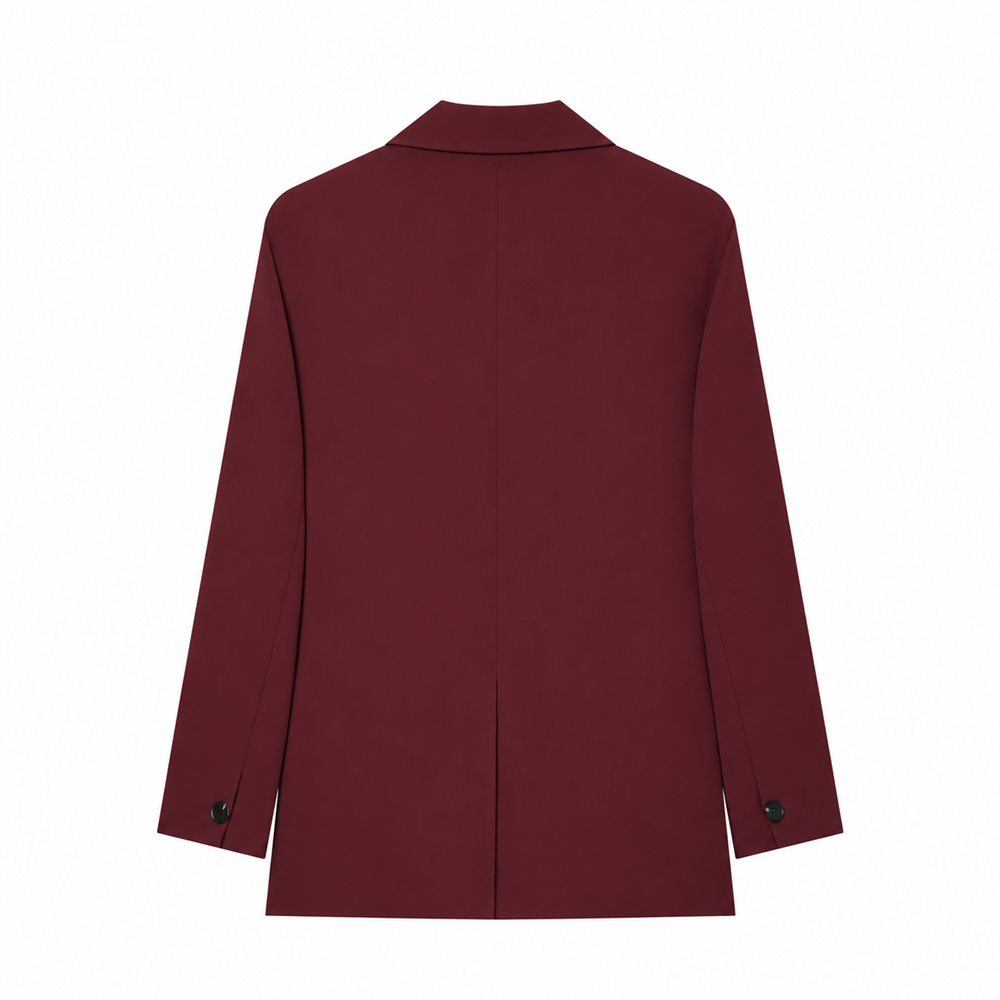 Women's Plus-Size Burgundy Workwear Blazer