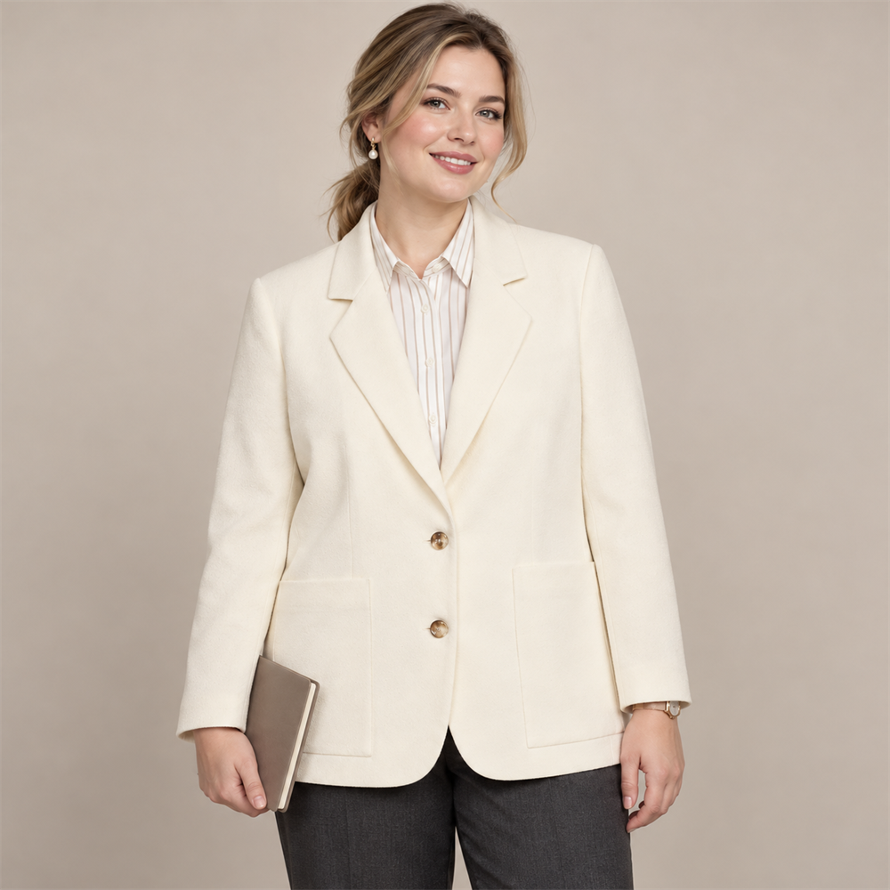 Women’s Plus Size Ivory Workwear Blazer