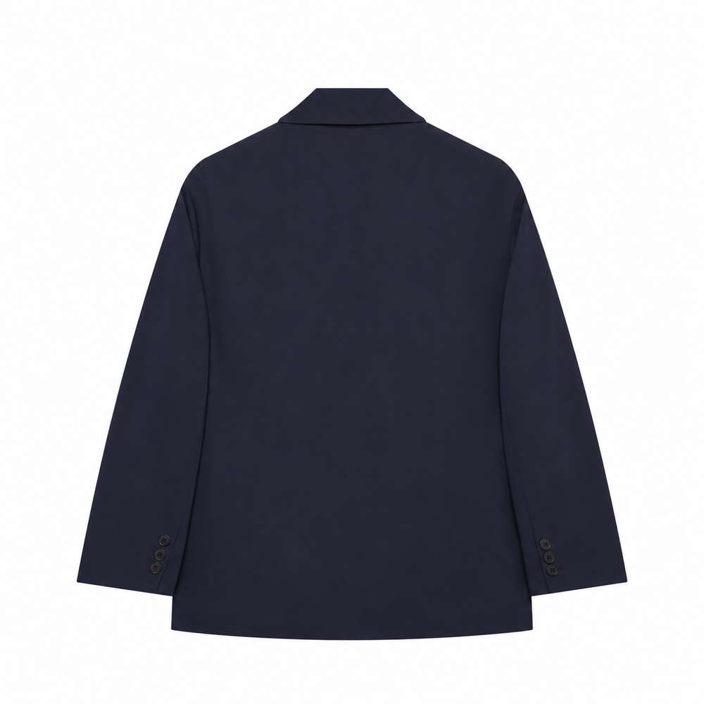 Women’s Plus-Size Navy Three-Button Workwear Blazer