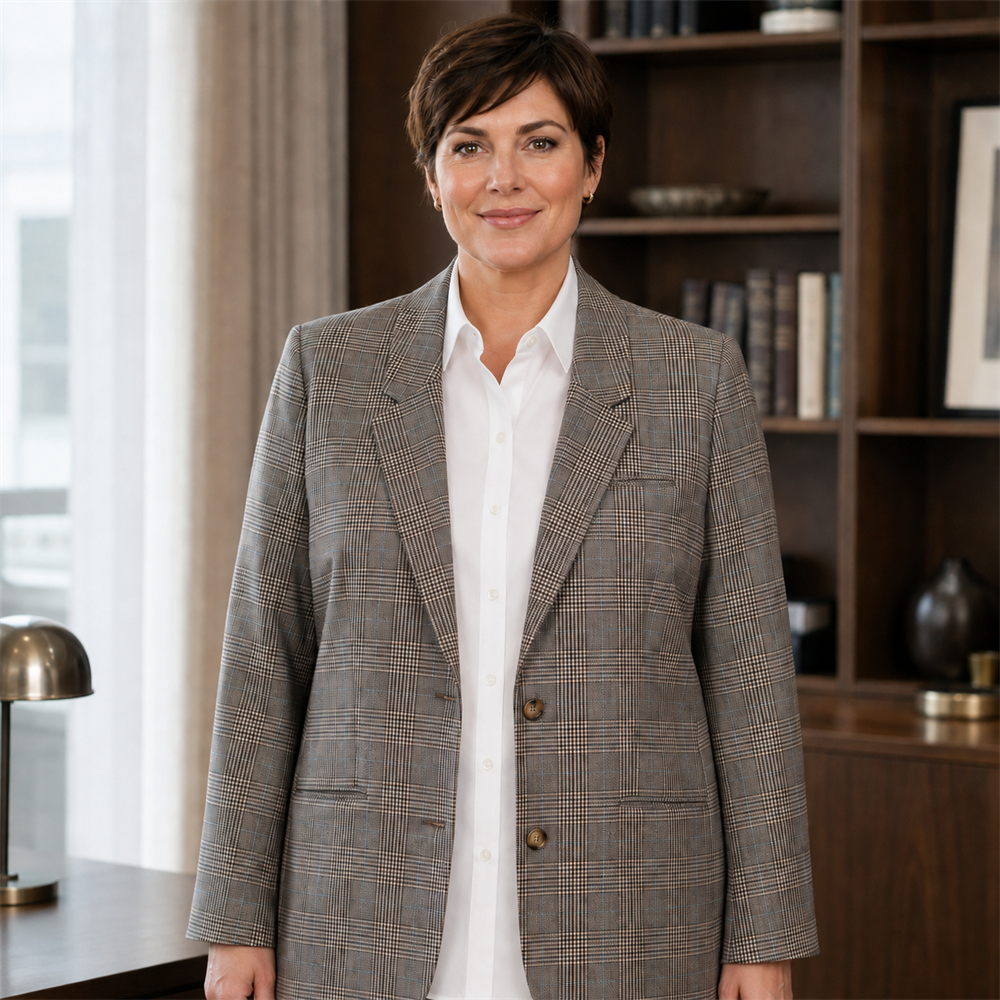 Women’s Signature Plus-Size Check Blazer