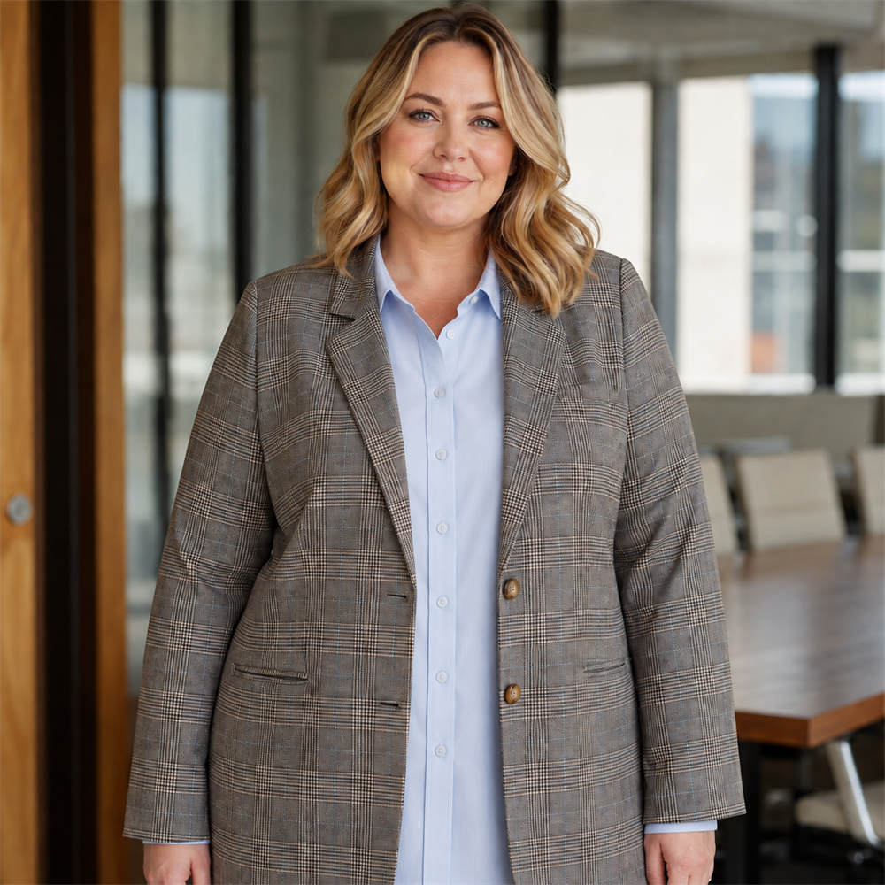 Women’s Signature Plus-Size Check Blazer