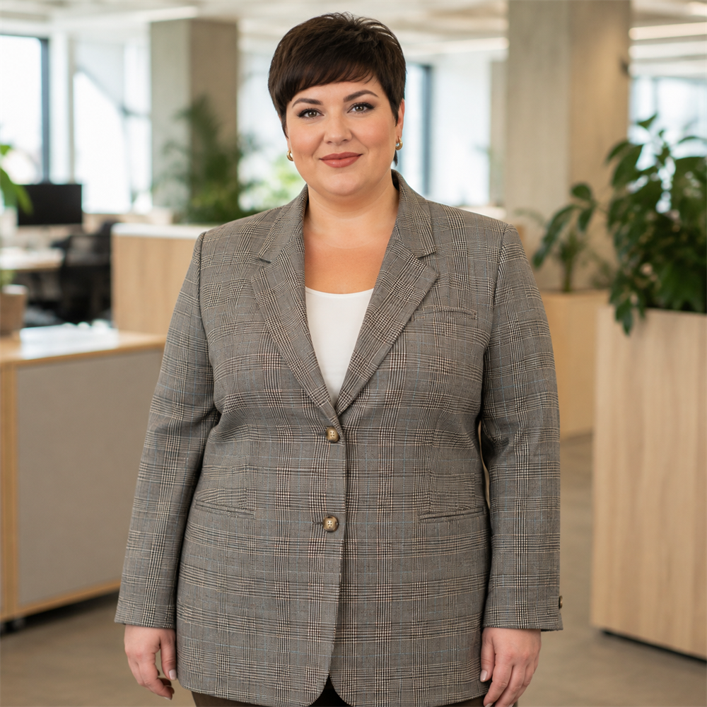 Women’s Signature Plus-Size Check Blazer