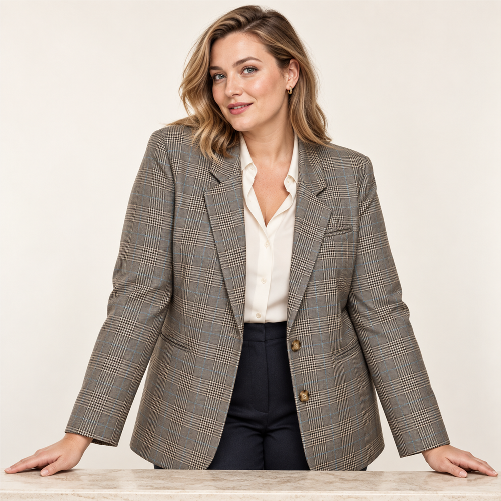 Women’s Signature Plus-Size Check Blazer