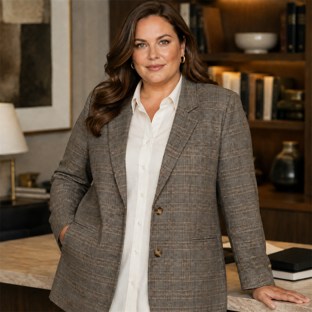 Women’s Signature Plus-Size Check Blazer