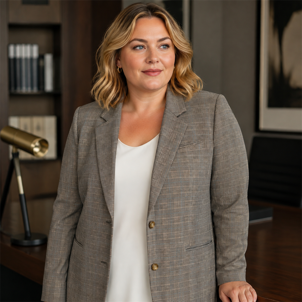 Women’s Signature Plus-Size Check Blazer