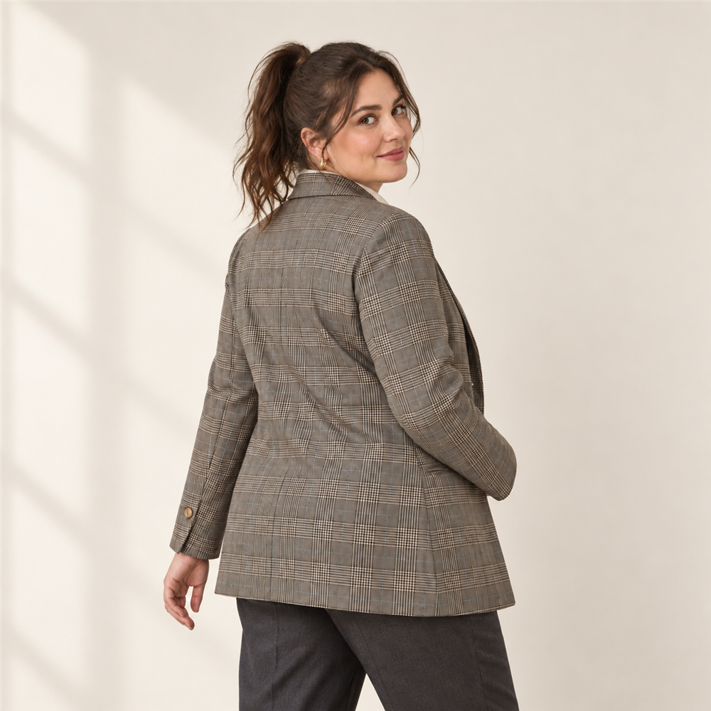 Women’s Signature Plus-Size Check Blazer