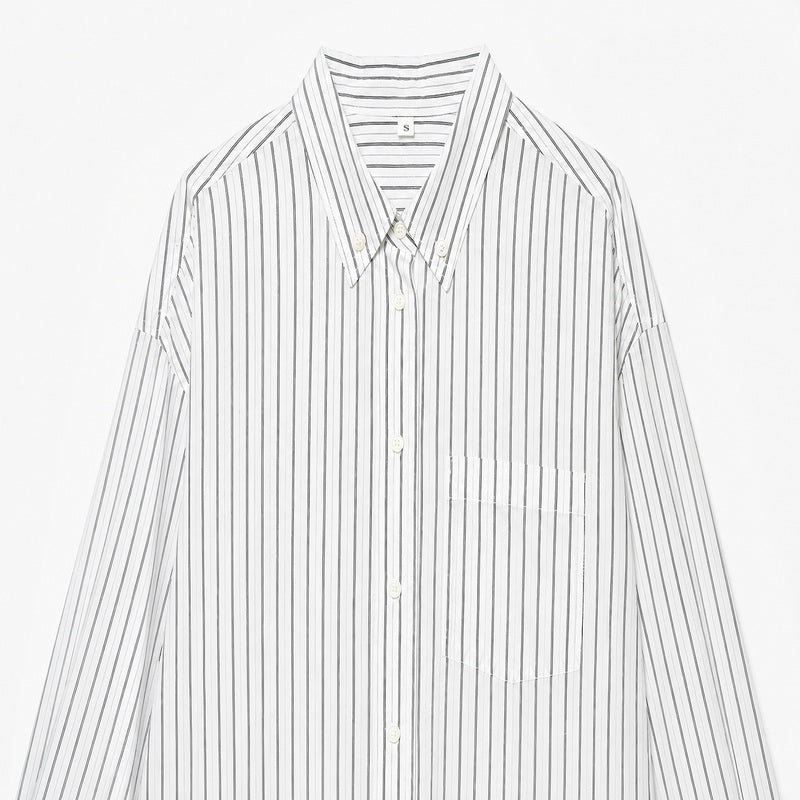 Plus Size Pinstripe Long Sleeve Business Shirt