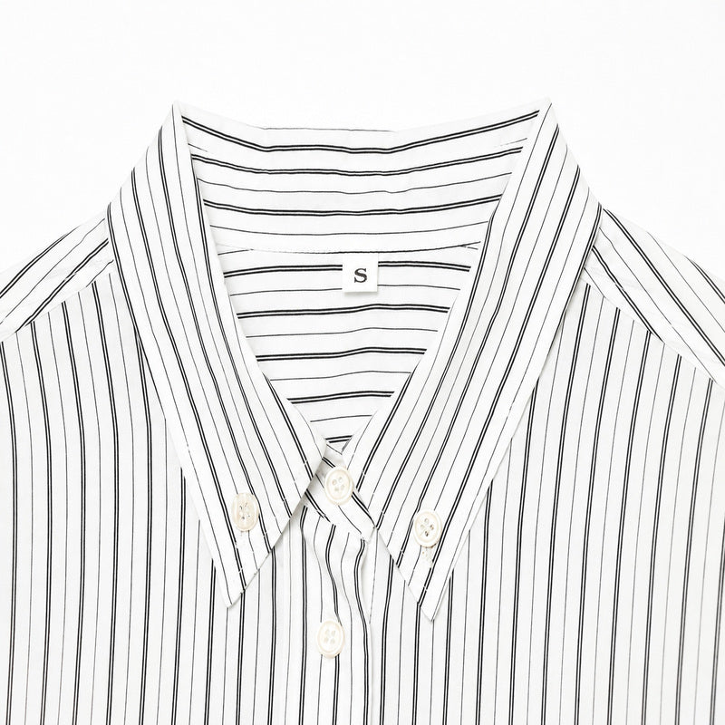 Plus Size Pinstripe Long Sleeve Business Shirt